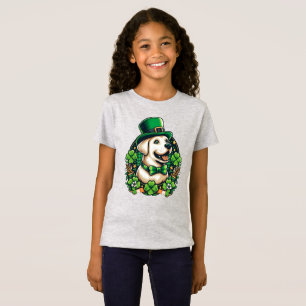 Niedlicher Hund am Sankt Patrick T-Shirt