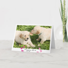 Niedlicher Hund am Valentinstag Welpen Liebe Feiertagskarte