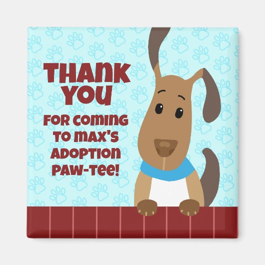 Niedlicher Hund auf Zaun Pet Adoption Pawprints Vi Magnet (Vorne)