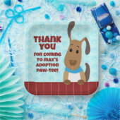 Niedlicher Hund auf Zaun Pet Adoption Pawprints Vi Pappteller (Party)