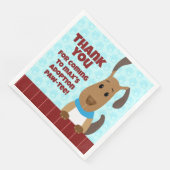 Niedlicher Hund auf Zaun Pet Adoption Pawprints Vi Serviette (Ecke)