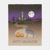 Niedlicher Hund aus blauem Iggy und Halloween Spuk Fleecedecke (Vorderseite)