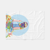 Niedlicher Hund aus Mops, blau Fleecedecke (Vorderseite (Horizontal))