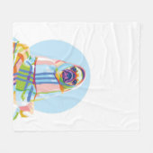 Niedlicher Hund aus Mops, blau Fleecedecke (Vorderseite (Horizontal))