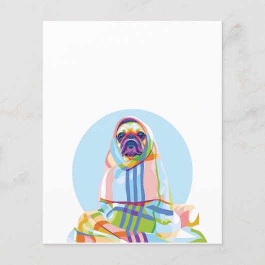 Niedlicher Hund aus Mops, blau Flyer (Vorne)