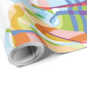 Niedlicher Hund aus Mops, blau Geschenkpapier (Rolleneckpunkt)