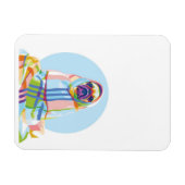 Niedlicher Hund aus Mops, blau Magnet (Horizontal)