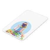 Niedlicher Hund aus Mops, blau Magnet (Linke Seite)