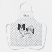 Niedlicher Hund aus schwarz-weißem Papillon mit be Schürze (Vorderseite)