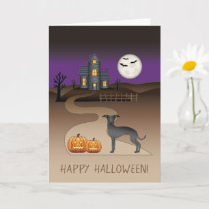 Niedlicher Hund aus schwarzem Iggy und Halloween S Karte