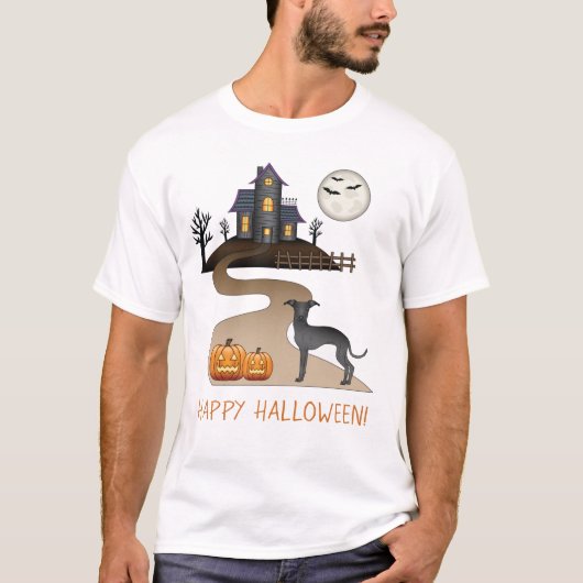 Niedlicher Hund aus schwarzem Iggy und Halloween S T-Shirt (Vorderseite)