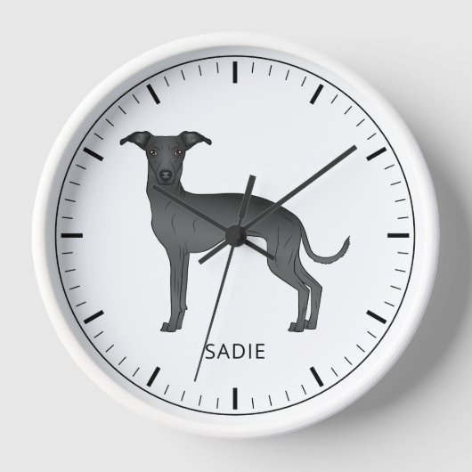 Niedlicher Hund aus schwarzem Italienisch mit benu Uhr (Vorderseite)