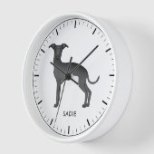 Niedlicher Hund aus schwarzem Italienisch mit benu Uhr (Winkel)
