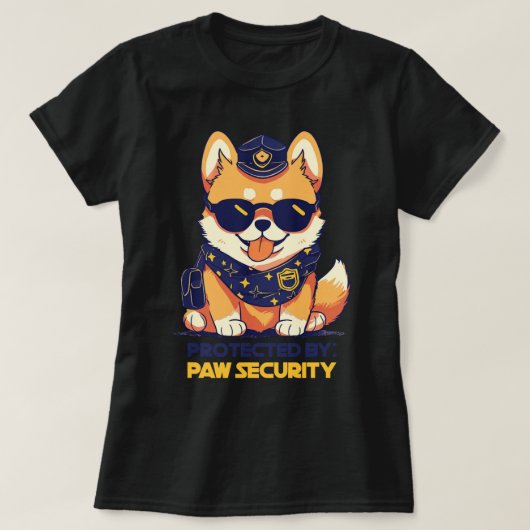 Niedlicher Hund aus Spitz, geschützt durch Paw Sec T-Shirt (Design vorne)