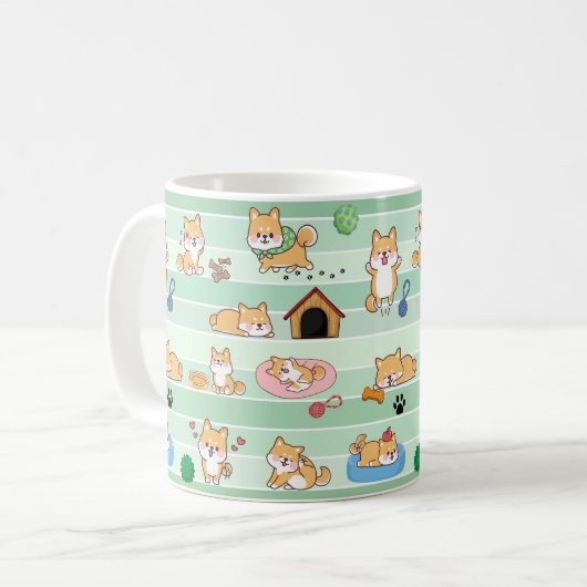 niedlicher Hund beim Springen Kaffeetasse (Vorderseite Links)