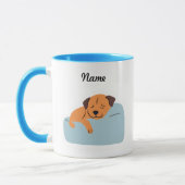 Niedlicher Hund benutzerdefinierbarer Name Tasse (Links)
