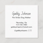 Niedlicher Hund Beruflich Quadratische Visitenkarte (Rückseite)