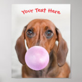 Niedlicher Hund, Blasen-Gummi-Blase, Name oder Mel Poster (Vorne)