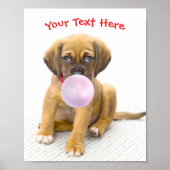 Niedlicher Hund, Blasen-Gummi-Blase, Name oder Mel Poster (Vorne)