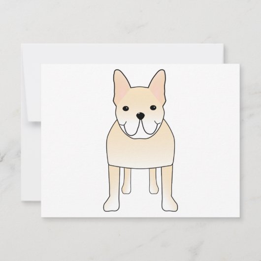 Niedlicher Hund. Blasse Cream Französischer Bulldo Einladung (Rückseite)