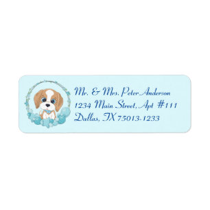 Niedlicher Hund & Blue Star Ballon Themenadressen 