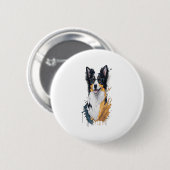 Niedlicher Hund Border Collie Button (Vorne & Hinten)
