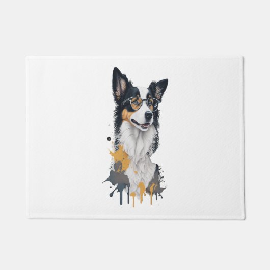 Niedlicher Hund Border Collie Fußmatte (Vorderseite)