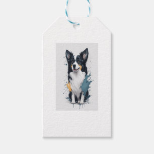 Niedlicher Hund Border Collie Geschenkanhänger