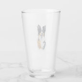 Niedlicher Hund Border Collie Glas (Rückseite)