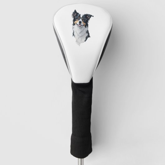 Niedlicher Hund Border Collie Golf Headcover (Vorderseite)