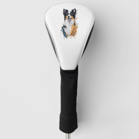 Niedlicher Hund Border Collie Golf Headcover (Vorderseite)