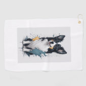 Niedlicher Hund Border Collie Golfhandtuch (Horizontal)