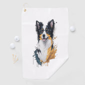 Niedlicher Hund Border Collie Golfhandtuch (Insitu)