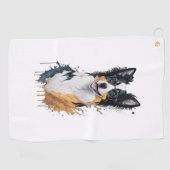 Niedlicher Hund Border Collie Golfhandtuch (Horizontal)