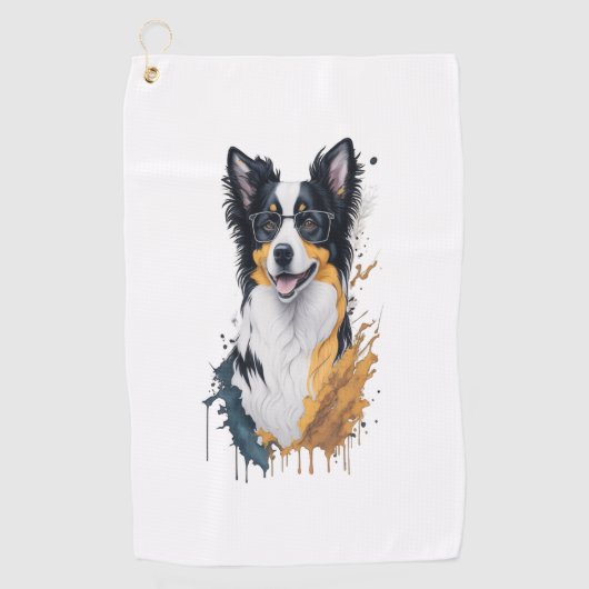 Niedlicher Hund Border Collie Golfhandtuch (Vorderseite)