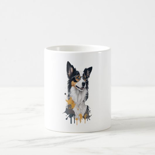 Niedlicher Hund Border Collie Kaffeetasse (Mittel)