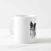 Niedlicher Hund Border Collie Kaffeetasse (Vorderseite Links)