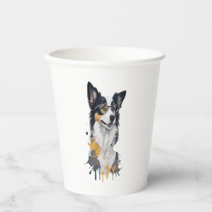 Niedlicher Hund Border Collie Pappbecher