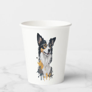 Niedlicher Hund Border Collie Pappbecher