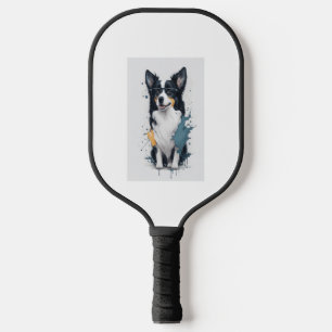Niedlicher Hund Border Collie Pickleball Schläger