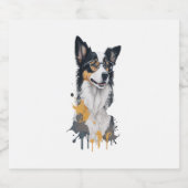 Niedlicher Hund Border Collie Schaumweinetikett (Einzelnes Label)