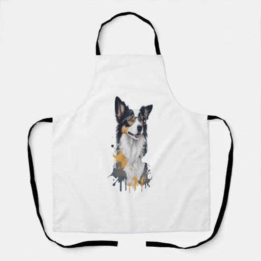 Niedlicher Hund Border Collie Schürze (Vorderseite)