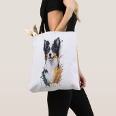 Niedlicher Hund Border Collie Tasche (Von Nahem)
