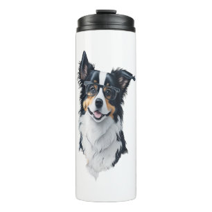 Niedlicher Hund Border Collie Thermosbecher