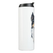 Niedlicher Hund Border Collie Thermosbecher (Nach links gedreht)