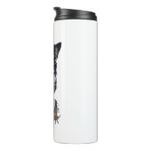 Niedlicher Hund Border Collie Thermosbecher (Nach rechts gedreht)
