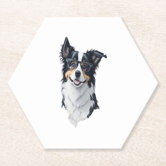 Niedlicher Hund Border Collie Untersetzer (Vorderseite)