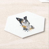 Niedlicher Hund Border Collie Untersetzer (angewinkelt)