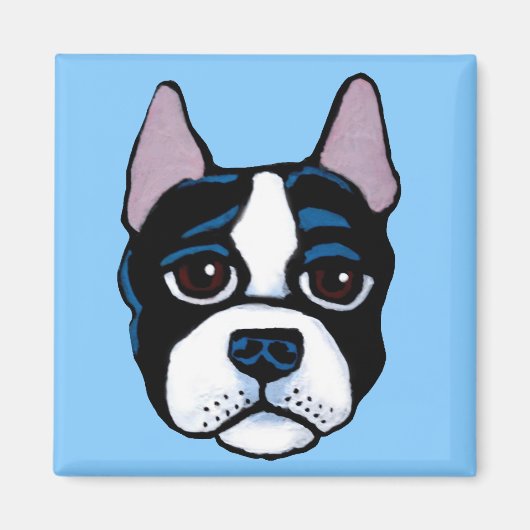 Niedlicher Hund, Boston Bull Terrier Welpe Magnet (Vorne)