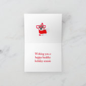 Niedlicher Hund Chihuahua in Santa Claus Karte (Innenseite)